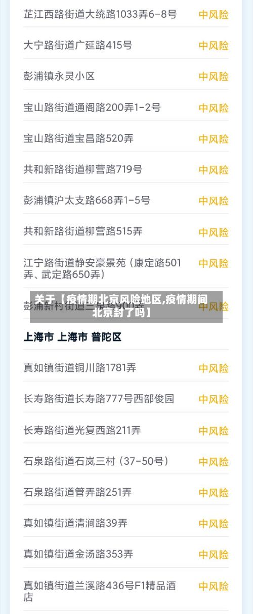 关于【疫情期北京风险地区,疫情期间北京封了吗】-第1张图片