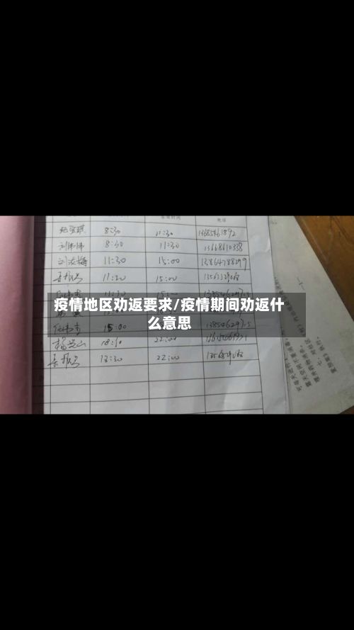 疫情地区劝返要求/疫情期间劝返什么意思-第1张图片