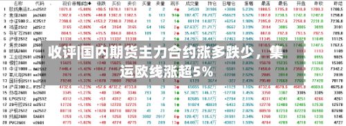 收评|国内期货主力合约涨多跌少	，集运欧线涨超5%-第2张图片