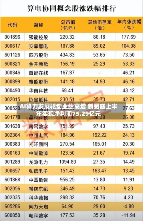 AI算力发展驱动业绩高增 新易盛上半年实现净利润75.29亿元-第3张图片