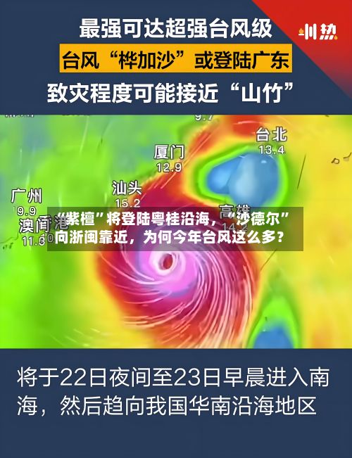 “紫檀”将登陆粤桂沿海，“沙德尔”向浙闽靠近，为何今年台风这么多？