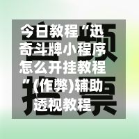今日教程“迅奇斗牌小程序怎么开挂教程”(作弊)辅助透视教程-第3张图片