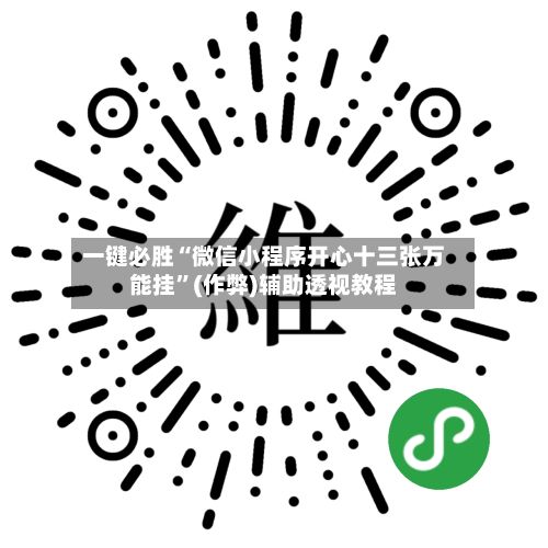 一键必胜“微信小程序开心十三张万能挂”(作弊)辅助透视教程