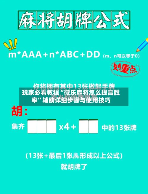 玩家必看教程“微乐麻将怎么提高胜率	”辅助详细步骤与使用技巧-第2张图片