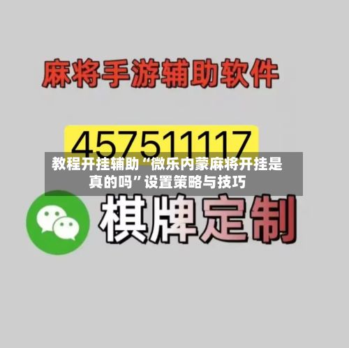 教程开挂辅助“微乐内蒙麻将开挂是真的吗”设置策略与技巧