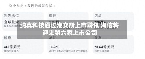 纳真科技通过港交所上市聆讯 海信将迎来第六家上市公司-第2张图片