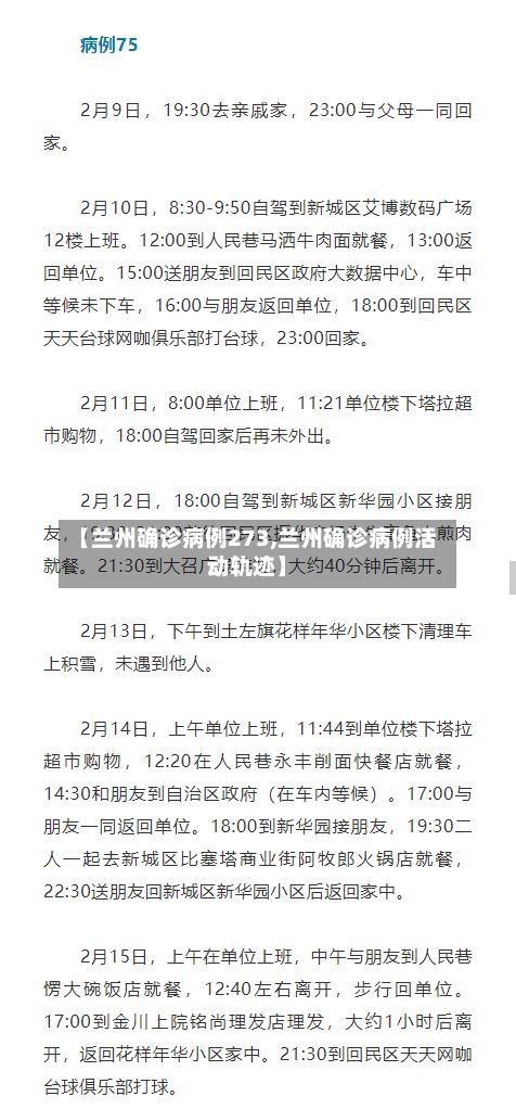 【兰州确诊病例273,兰州确诊病例活动轨迹】-第2张图片