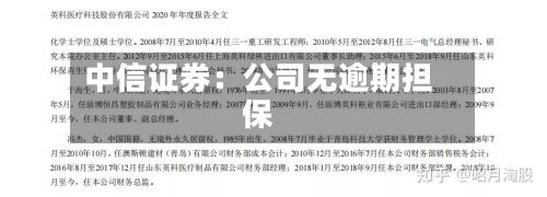中信证券:公司无逾期担保-第3张图片