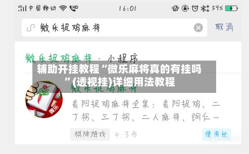 辅助开挂教程“微乐麻将真的有挂吗”(透视挂)详细用法教程-第3张图片