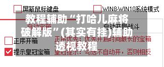教程辅助“打哈儿麻将破解版”(其实有挂)辅助透视教程-第3张图片