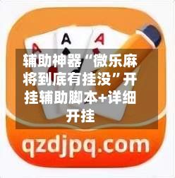 辅助神器“微乐麻将到底有挂没”开挂辅助脚本+详细开挂-第2张图片