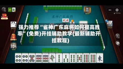 强力推荐“雀神广东麻将如何提高胜率”(免费)开挂辅助教学(最新辅助开挂教程)-第2张图片